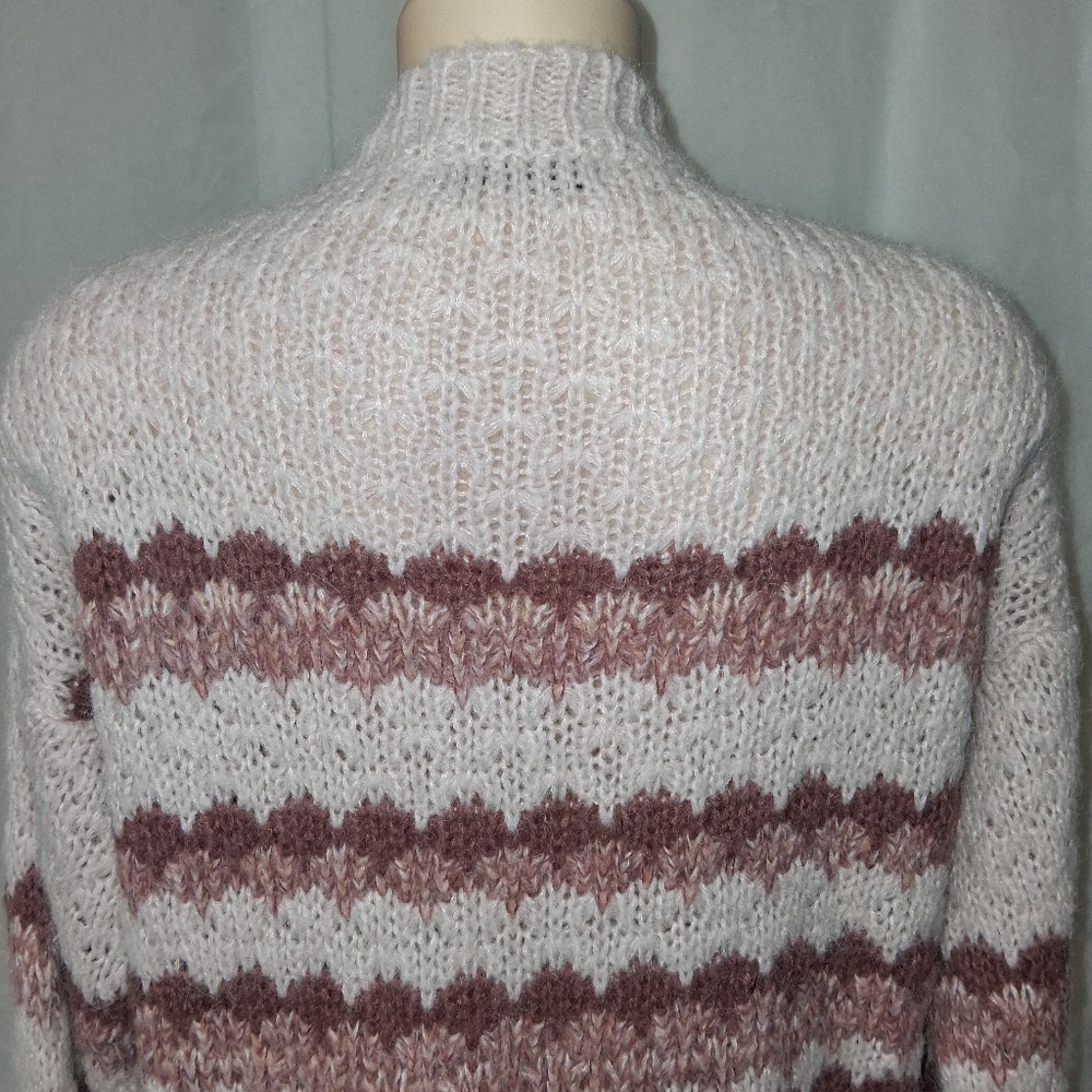 Elsamanda Chic Striped Women's Sweater in Pink and Cream Size M Made In Italy - Picture 16 of 16